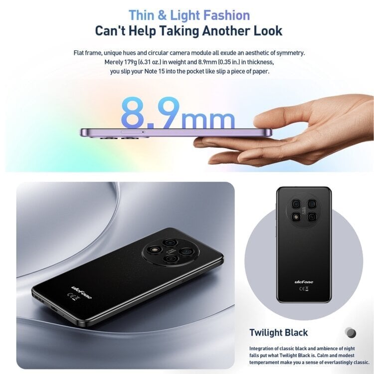 Ulefone Note 15, 2 Gt + 32 Gt, Face ID-tunnistus, 6,22 tuuman Android 12 GO MediaTek MT6580 Neliytiminen jopa 1,3 GHz, Verkko: 3G, Dual SIM (violetti) hinta ja tiedot | Matkapuhelimet | hobbyhall.fi