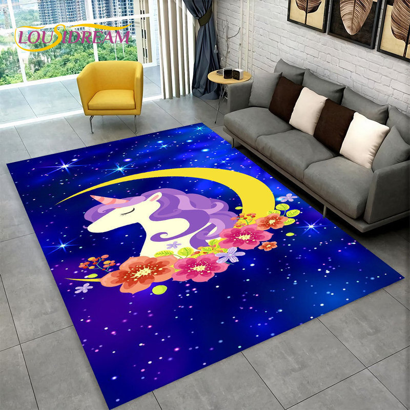 (18-40x60cm (15x23in)) 3D-sarjakuva Unicorn Animal Area -matto, mattomatto olohuoneeseen Lasten makuuhuoneen sohvan ovimattosisustus, Lasten peli Liukumaton lattiamatto hinta ja tiedot | Isot matot | hobbyhall.fi