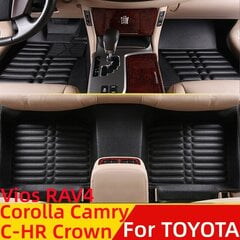 (RAV4 14-19 MUSTA) 3D All Weather -autolattiamatot Toyota Corolla Camry C-HR CHR Crown Vios RAV-4 RAV4 Edessä & amp; Takalattian vuorauksen matto hinta ja tiedot | Auton yleismatot | hobbyhall.fi