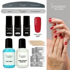 Geelilakkaussetti SINCERO SALON, Sexy Red hinta ja tiedot | Sincero Salon Hajuvedet ja kosmetiikka | hobbyhall.fi