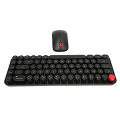 Wireless Keyboard Mouse Combo Mini Kannettava Retro Silent 2.4G Langaton 68 Keys Office Keyboard Mouse Set Musta hinta ja tiedot | Näppäimistöt | hobbyhall.fi