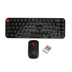 Wireless Keyboard Mouse Combo Mini Kannettava Retro Silent 2.4G Langaton 68 Keys Office Keyboard Mouse Set Musta hinta ja tiedot | Näppäimistöt | hobbyhall.fi