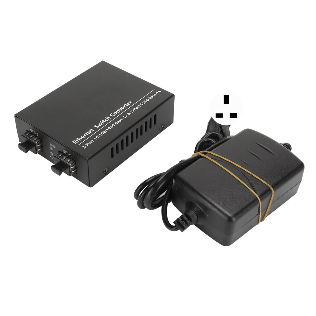 Fiber Transceiver Plug and Play Jopa 120 km SFP - RJ45 Fiber Media Converter LED-ilmaisimilla 100?240V UK Plug hinta ja tiedot | Muistitikut | hobbyhall.fi