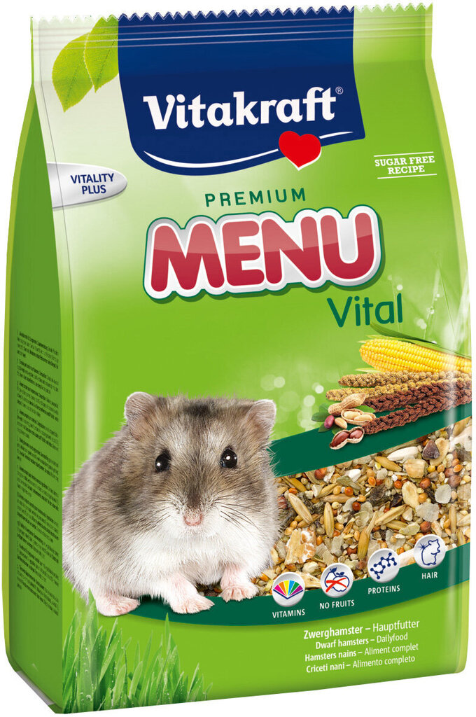 VITAKRAFT Premium Menu -ruoka hamstereille, 0,4 kg hinta ja tiedot | Pieneläinten ruoat | hobbyhall.fi