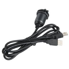 2-porttinen Dual USB 2.0 Uros-USB 2.0 Naaras 3,3 jalkaa 480 Mbps Professional Plug and Play USB Dash Mount -kaapeli LED-valolla hinta ja tiedot | Muistitikut | hobbyhall.fi