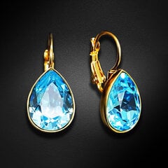 Korvakorut „Crystal Drop (Aquamarine Blue)“ swarovskin kristalleilla DS03A252 hinta ja tiedot | Korvakorut | hobbyhall.fi