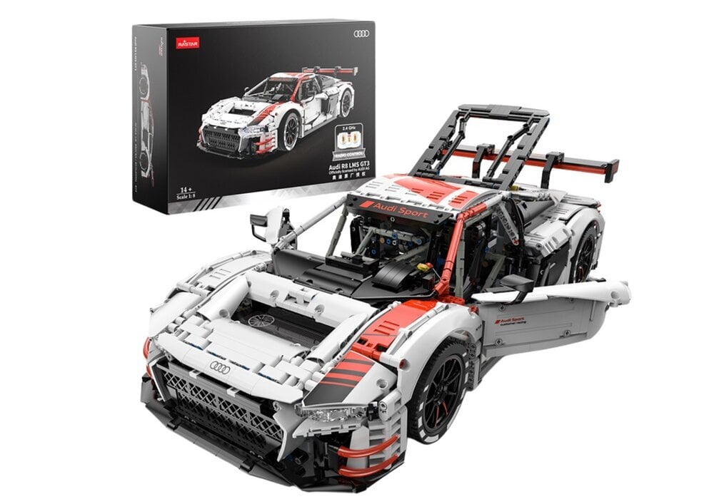 Rastar 3322 Kauko-ohjattava Audi R8 GT3 autonrakentaja, valkoinen hinta ja tiedot | Poikien lelut | hobbyhall.fi