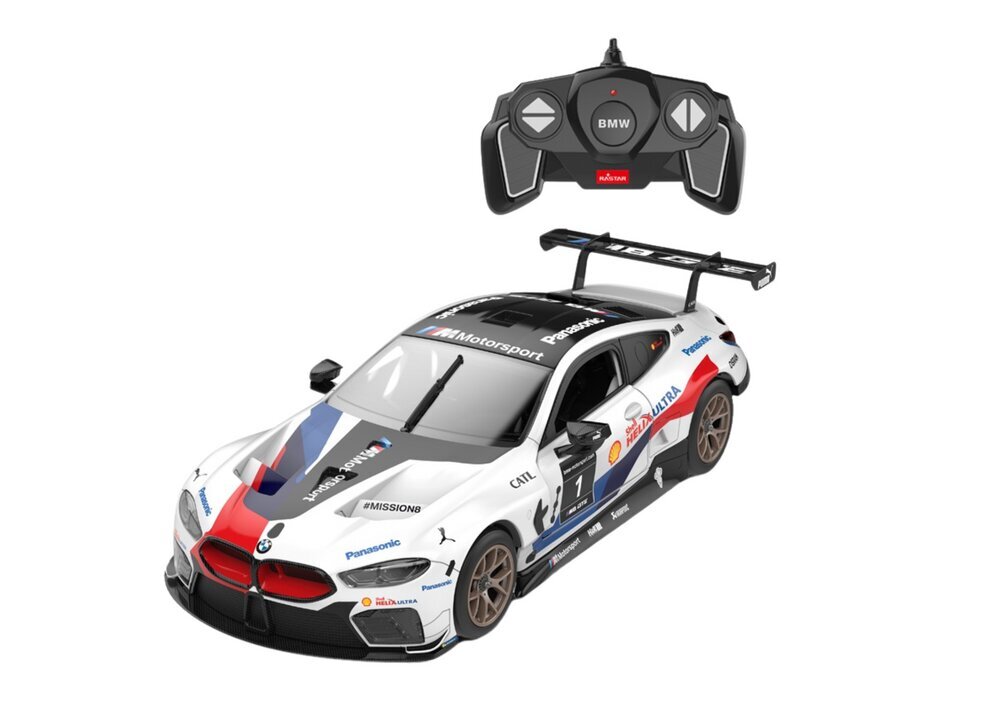 Rastar BMW M8 GTE kauko-ohjattava auto Constructor, valkoinen hinta ja tiedot | Poikien lelut | hobbyhall.fi