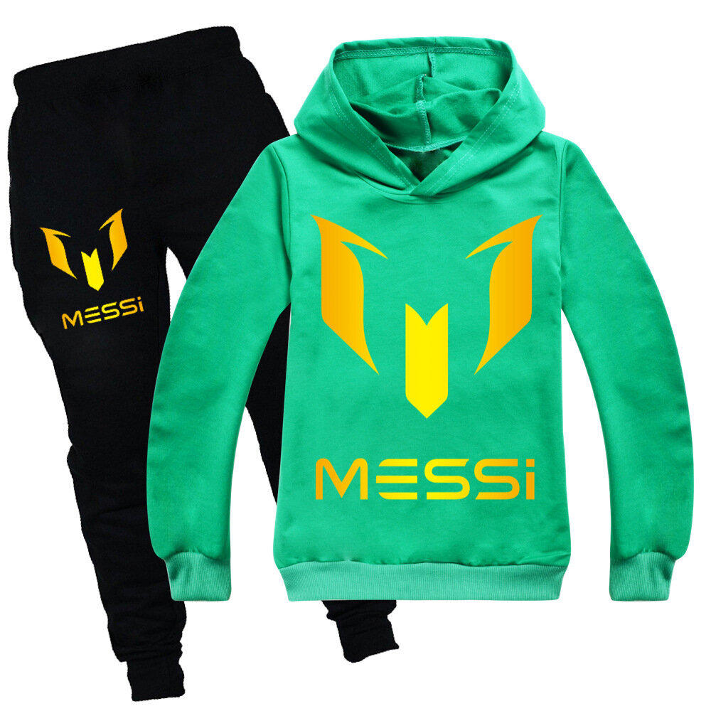 Soccer Messi Casual huppari ja lenkkeilyhousupuku, urheiluasupuku pojille ja tytöille, sopii 5-13-vuotiaille hinta ja tiedot | Miesten kerrastot | hobbyhall.fi