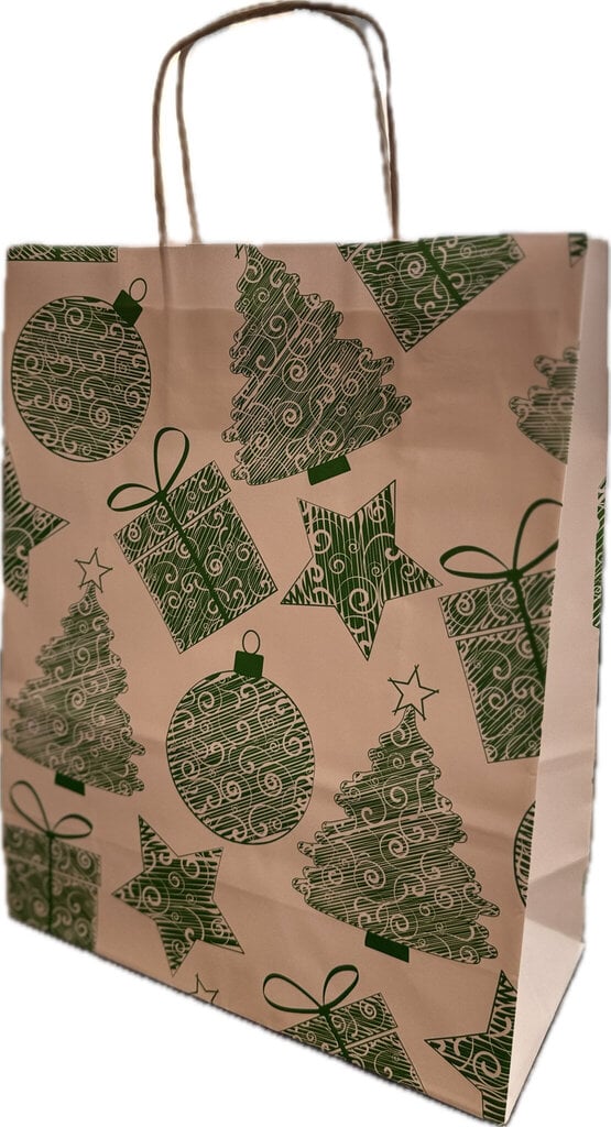 Joulupaperi lahjapussi, 250x110x310 mm, 50 kpl. hinta ja tiedot | Lahjapaketointi | hobbyhall.fi