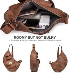 Pieni Sling-reppu Sling-laukku naisille, miehille, rintalaukku Fanny Pack CrossBody-laukut matkavaellukseen Juoksu Khaki hinta ja tiedot | Naisten käsilaukut | hobbyhall.fi