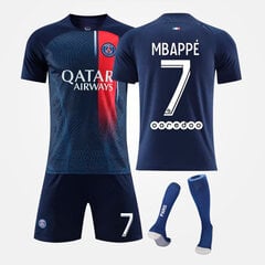 Football Jersey Kids No. 7 Mbappe Fan Football Jersey Set Kotipeli Lasten Poikien Jersey Urheiluasut Jersey + Shortsit + Sukat mustat 16 hinta ja tiedot | Jalkapallovaatteet ja -varusteet | hobbyhall.fi