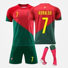 Jalkapallopaita Lasten nro 7 Ronaldo-fanien jalkapallopaitasarja Kotipeli Lasten poikien paita Urheilupaita + shortsit + sukat 16 hinta ja tiedot | Jalkapallovaatteet ja -varusteet | hobbyhall.fi