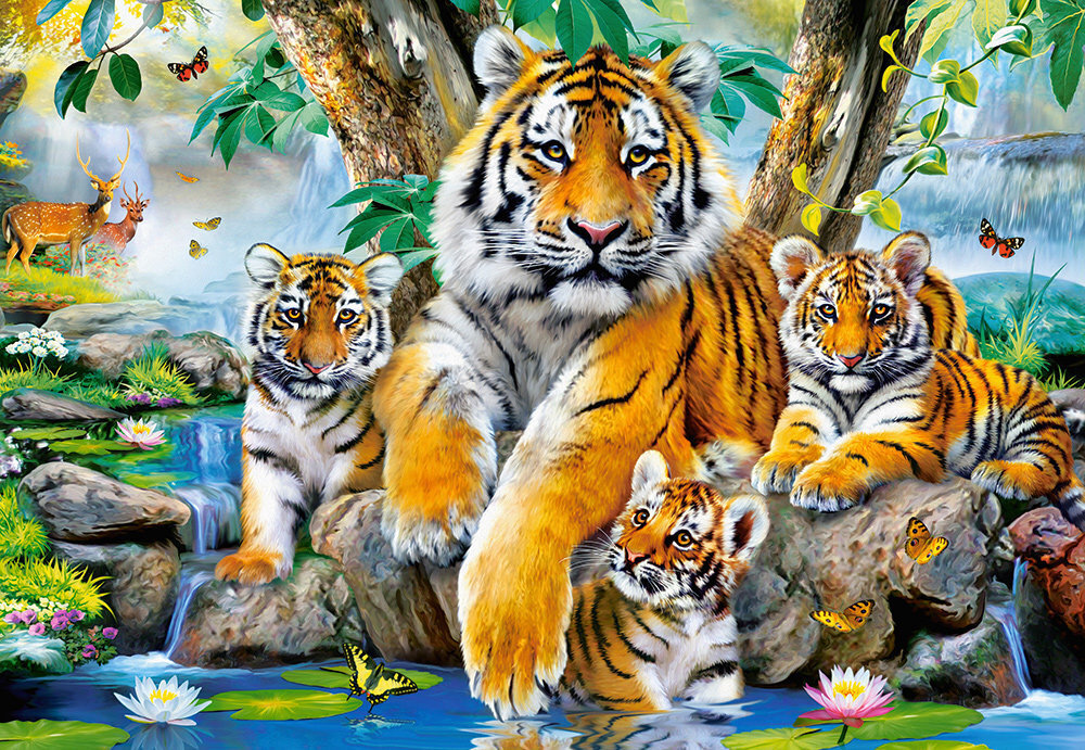 Palapeli Castorland Tigers by the Stream, 1000 osaa hinta ja tiedot | Palapelit | hobbyhall.fi