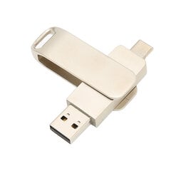 Puhelimen Memory Stick USB 3.0 Type C 2 in 1 Metallinen pyörivä kannettava flash-asema tablet-laitteille Kuvien tallennus Hopea 32GB hinta ja tiedot | Muistitikut | hobbyhall.fi