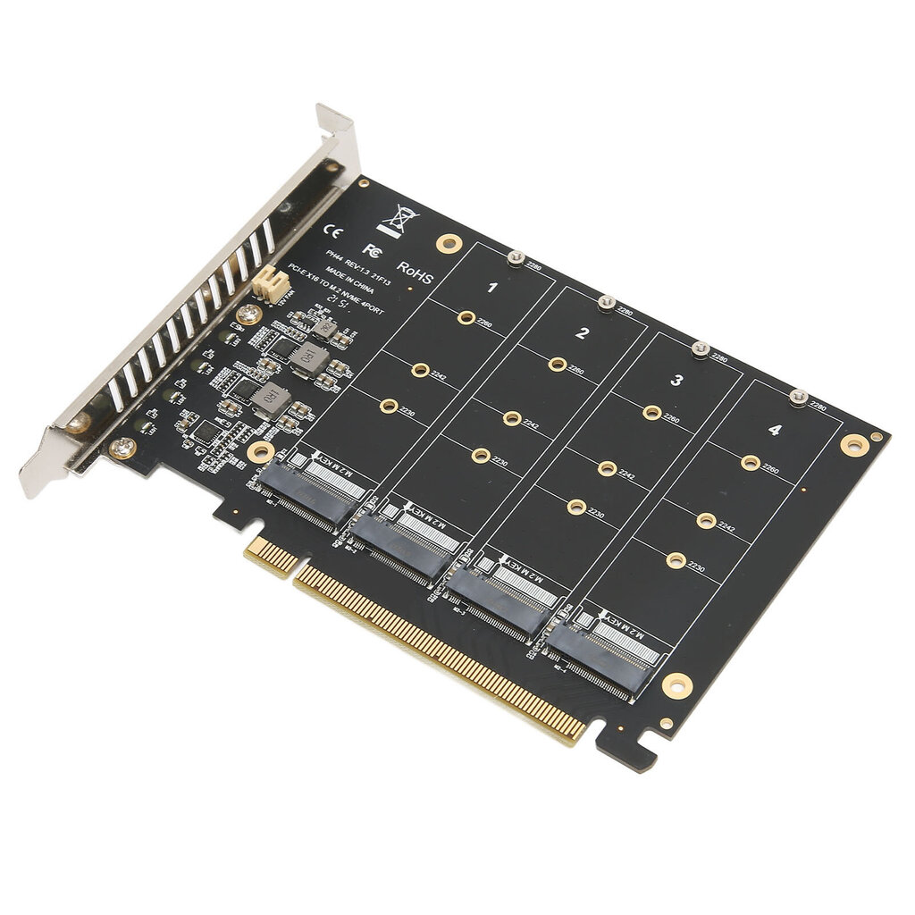 M.2 PCIE -sovitin NVMe M.2 - PCIe 4.0 X16 Protocol 4 -paikkainen SSD-siirtolaajennuskortti M.2 RAID X16 -jaettu kortti hinta ja tiedot | Muistitikut | hobbyhall.fi