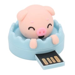 U Disk Cute Pig USB Interface Hot Swap sähkömagneettisten häiriöiden esto Flash Drive kotikoulutoimistoon (Little Pink Pig Ring Solki 64 Gt) Petit Cochon Rose + Boucle Anneau 64 Go hinta ja tiedot | Muistitikut | hobbyhall.fi