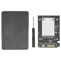 SSD-kotelo MSATA–SATA III 2,5 tuuman alumiiniseoksesta Plug and Play SSD-sovitinlaatikko Solid State Drive -sovitinkotelo hinta ja tiedot | Muistitikut | hobbyhall.fi