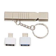 Whistle Flash Drive SOS Outdoor Vedenpitävä USB3.0 120 dB Sound Monitoiminen sinkkiseos U-levy avainnipulla tietokoneelle128G Silver hinta ja tiedot | Muistitikut | hobbyhall.fi