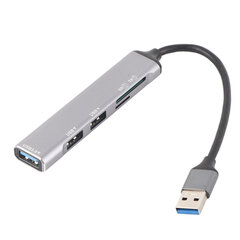 USB3.0 Hub 5 in 1 Multiport All Aluminium Body Body Mini Kannettava TYPE Splitter Kotimatkatoimiston työmatkalle hinta ja tiedot | Koteloiden lisätarvikkeet | hobbyhall.fi