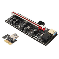 PCIE Riser Powered Adapter Card 6 Pin -yhteensopiva 1X 4X 8X 16X PCIE-liitäntä Plug and Play USB Riser Powered Adapter Card Black hinta ja tiedot | Koteloiden lisätarvikkeet | hobbyhall.fi