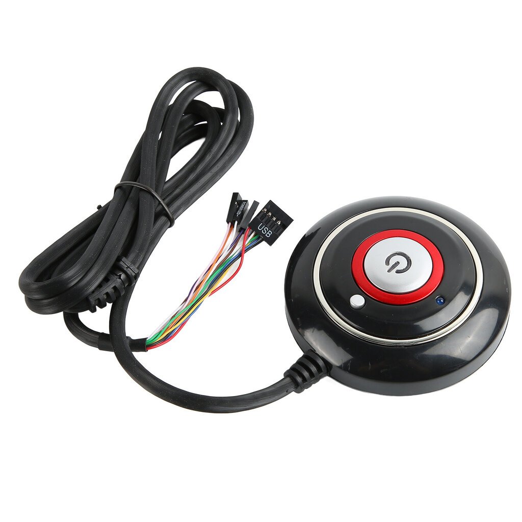 PC-virtapainike Vahva ABS Kevyt Yksinkertainen asennus Plug and Play PC-virtakytkin Internet Cafe 2:lle USB hinta ja tiedot | Koteloiden lisätarvikkeet | hobbyhall.fi