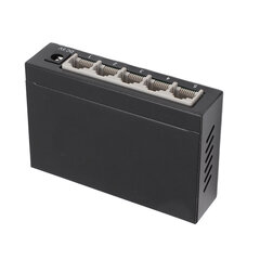 5-porttinen Ethernet-kytkin Professional High Speed 10 100Mbps Metal Shell 5-porttinen verkkokytkin kotiverkkoon 100-240V US Plug hinta ja tiedot | Verkkokytkimet | hobbyhall.fi