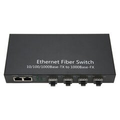 SFP Ethernet kuitukytkin Jopa 120 km 4 Optinen portti 2 Sähköportti 10 100 1000M Ethernet Fiber Transceiver 100?240V US Plug hinta ja tiedot | Verkkokytkimet | hobbyhall.fi