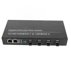 SFP Ethernet kuitukytkin Jopa 120 km 4 Optinen portti 2 Sähköportti 10 100 1000M Ethernet Fiber Transceiver 100?240V UK Plug hinta ja tiedot | Verkkokytkimet | hobbyhall.fi