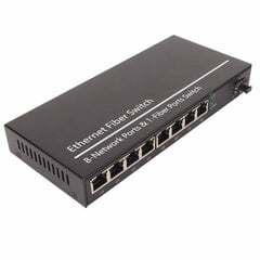 Kuitu Ethernet -mediamuunnin 1 optinen portti 8 sähköportti 10 100 1000 megabittiä SFP Ethernet kuitukytkin 100-240 V UK Plug hinta ja tiedot | Verkkokytkimet | hobbyhall.fi