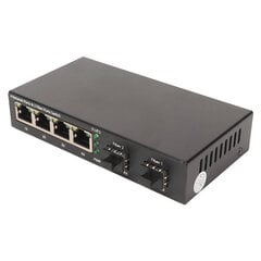 SFP-kuitukytkin 6 porttia 10 100 1000M itsesopeutuva LED-ilmaisin Ethernet-optinen kytkin toimistoverkkoon 100-240V UK Plug hinta ja tiedot | Verkkokytkimet | hobbyhall.fi