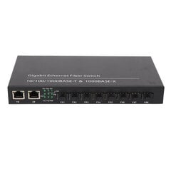 Gigabit Ethernet Fiber Switch 8 Optinen portti 2 Sähköportti Jopa 120 km RJ45 Portti SFP Fiber Media Converter 100?240V UK Plug hinta ja tiedot | Verkkokytkimet | hobbyhall.fi