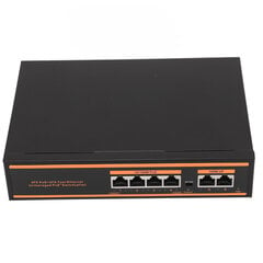 6-porttinen PoE-kytkin alumiiniseosta Kompakti 6-porttinen 100M PoE-kytkin Ethernet-verkkokytkin EU-pistoke 100-240 V hinta ja tiedot | Verkkokytkimet | hobbyhall.fi