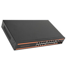 Poe Switch 100M 1000M 20 porttia hallitsematon 802.3af yhteensopiva Plug and Play tuulettimeton hiljainen Ethernet-kytkin EU Plug 100 - 240V hinta ja tiedot | Verkkokytkimet | hobbyhall.fi