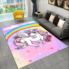 (4-40x60cm (15x23in)) 3D-sarjakuva Unicorn Animal Area -matto, mattomatto olohuoneeseen Lasten makuuhuoneen sohvan kynnysmattosisustus, lasten pelin liukumaton lattiamatto hinta ja tiedot | Isot matot | hobbyhall.fi