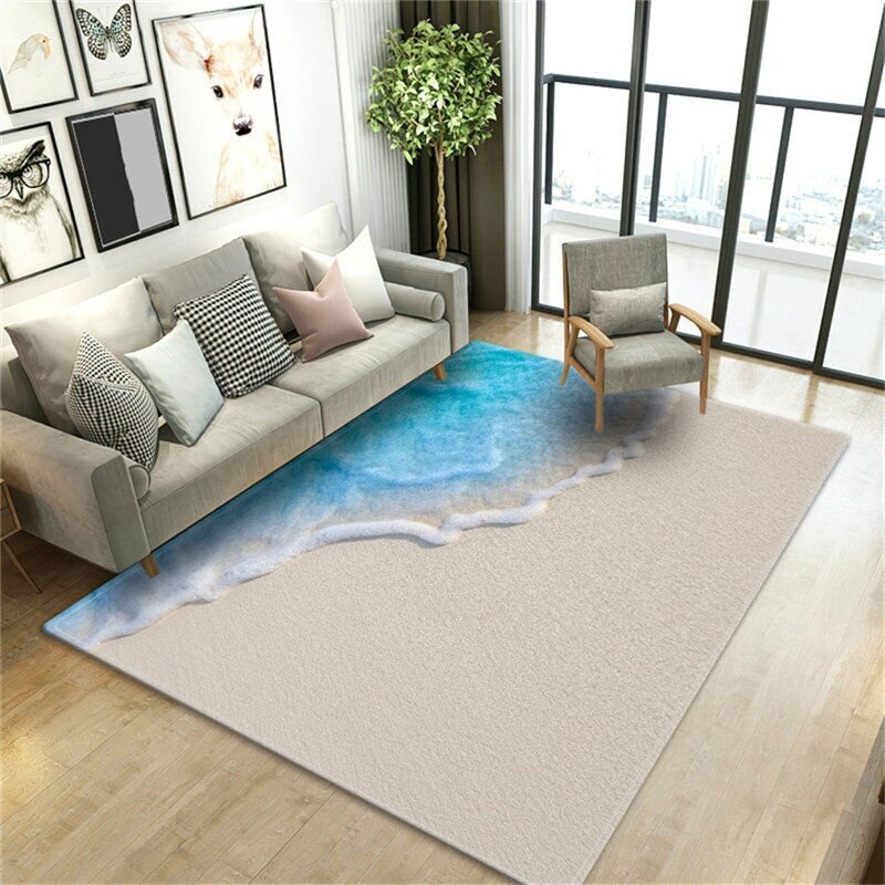 (5-60x90cm 24x36 tuumaa)Beach Waves 3D-painetut matot olohuoneeseen Lastenhuoneen matto Keittiömatto Lattiamatot Moderni eteinen matto Koti Kylpyhuone matot hinta ja tiedot | Isot matot | hobbyhall.fi