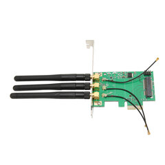 Mini PCIE - PCIE -sovitinkortti PCIE verkkokorttisovitin Kolmen antennin verkkolaajennuskortti pöytätietokoneille hinta ja tiedot | Koteloiden lisätarvikkeet | hobbyhall.fi