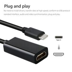 USB C Type C - HDMI HDTV -sovitinkaapeli 12 tuuman Macbook Airille hinta ja tiedot | Koteloiden lisätarvikkeet | hobbyhall.fi