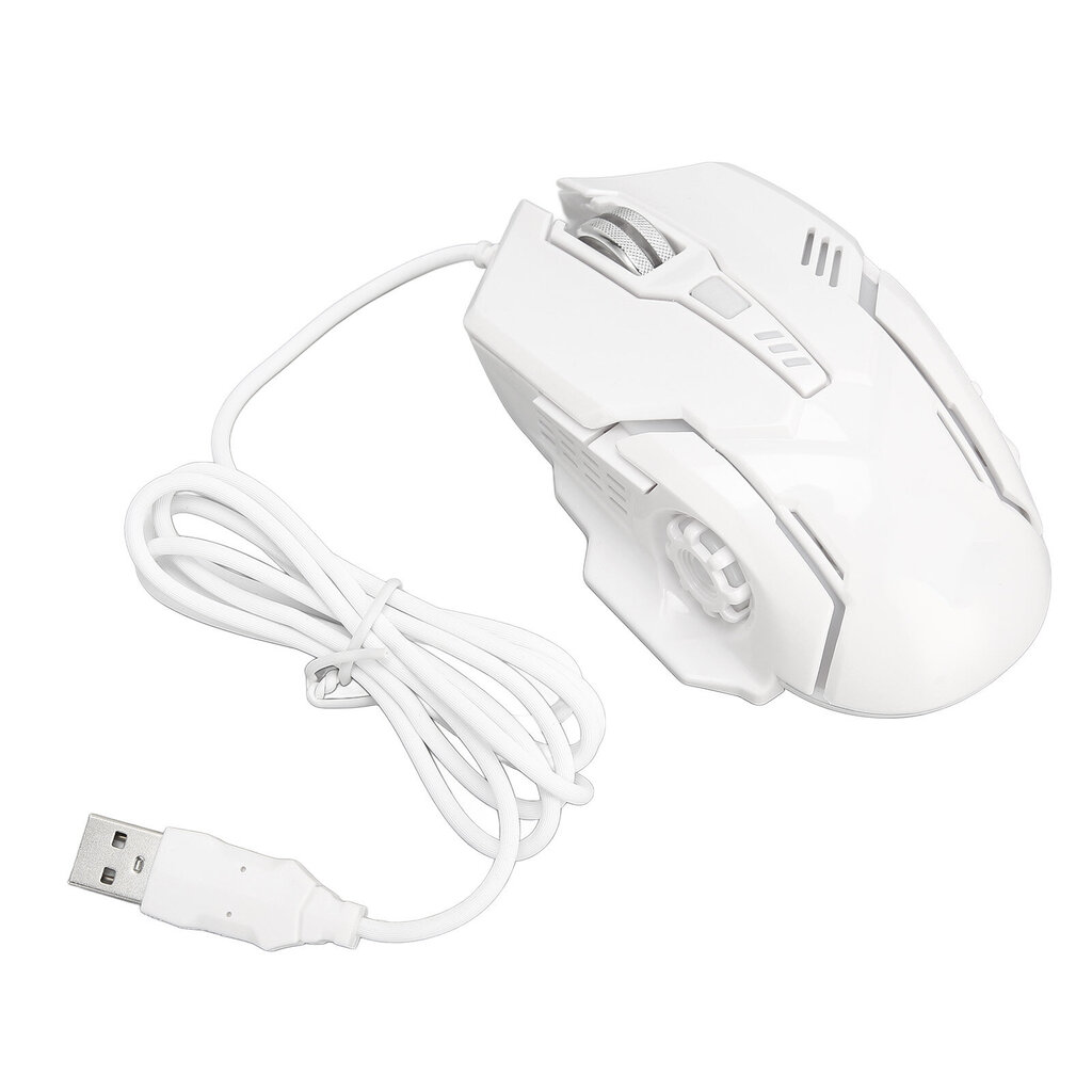 Langallinen pelihiiri DPI 1200 1800 2400 3600 USB-liitäntä RGB-taustavalaistu Ergonominen PC-pelihiiret kotitietokoneeseen Toimisto valkoinen hinta ja tiedot | Hiiret | hobbyhall.fi