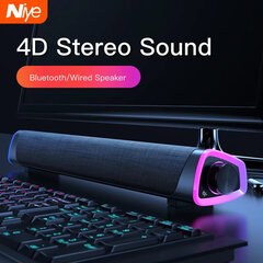 4D tietokoneen kaiutinpalkki Stereoääni Subwoofer Bluetooth-kaiutin Macbookille Kannettava tietokone Musiikkisoitin Kiinteä kaiutin musta hinta ja tiedot | Stereojärjestelmät | hobbyhall.fi