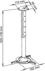 ART RAMP P-102S, 15kg, projektorin kattoteline hinta ja tiedot | Projektorien kiinnikkeet ja tarvikkeet | hobbyhall.fi