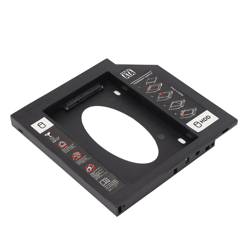 HDD Caddy Bay General 12,7 mm 2,5 tuuman SATA–SATA 2. HDD SSD -kiintolevykelkan kansi kannettavan tietokoneen CD-DVD-ROM-aseman paikkaan hinta ja tiedot | Koteloiden lisätarvikkeet | hobbyhall.fi