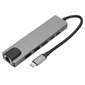 6 in 1 USB C -keskitin 4K 30 Hz taajuudella USB C -moniporttinen sovitin 100 Gigabit Ethernet PD -latausportilla 2 USB 3.0 USB C -keskitin hinta ja tiedot | Tablettien kotelot ja muut tarvikkeet | hobbyhall.fi