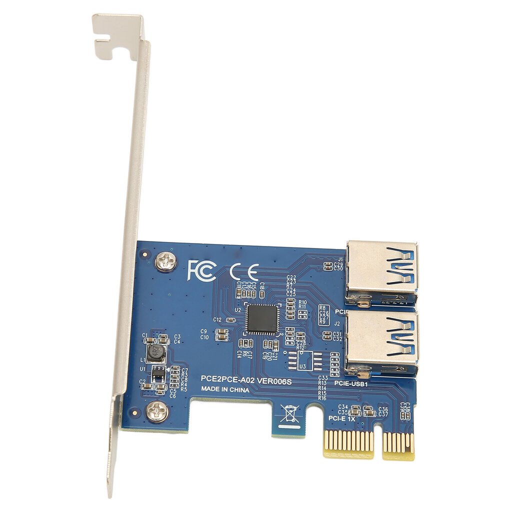 PCI E 1 - 2 Riser Card Hyvä joustavuus Suuri vakaus Pcie Splitter 1 - 2 PCIE Riser Card Bitcoin Ethereum Mining Blue Boardille hinta ja tiedot | Koteloiden lisätarvikkeet | hobbyhall.fi