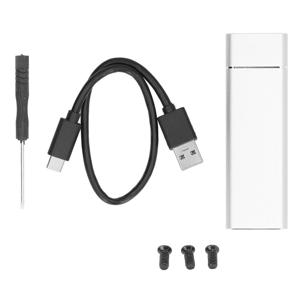 USB C SSD -kotelo M.2 NGFF High Speed Transfer USB3.0 5Gbps USB 3.1 10Gbps Type C Metallinen SSD-kotelo tietokoneelle Silver hinta ja tiedot | Koteloiden lisätarvikkeet | hobbyhall.fi