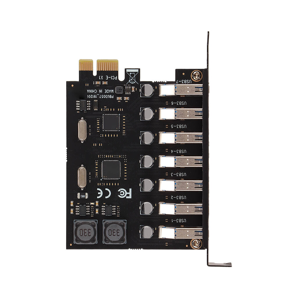 PCIE-USB 3.0 -laajennuskortti 5 Gbps nopea 4A virtalähde VIA Chip PCB ja 7 USB3.0-porttia Windowsille hinta ja tiedot | Koteloiden lisätarvikkeet | hobbyhall.fi