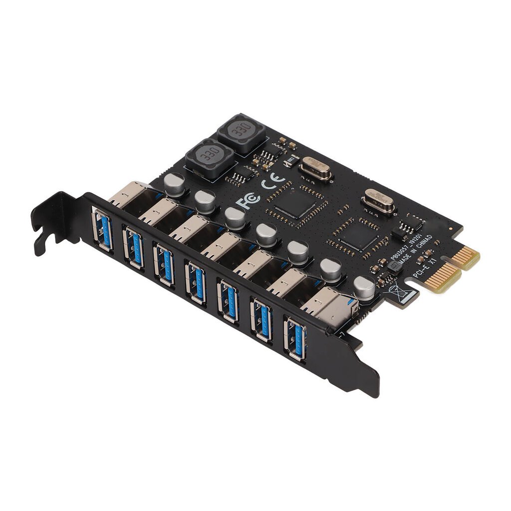 PCIE-USB 3.0 -laajennuskortti 5 Gbps nopea 4A virtalähde VIA Chip PCB ja 7 USB3.0-porttia Windowsille hinta ja tiedot | Koteloiden lisätarvikkeet | hobbyhall.fi