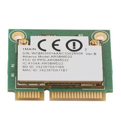 5G-verkkokortti Mini PCIe 2,4GHz 5GHz 300Mbps BT 4.0 Plug and Play 5G langaton kortti Win 7 8 10 -kannettavalle tietokoneelle hinta ja tiedot | Web-kamerat | hobbyhall.fi