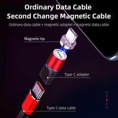 USB Type C -magneettisovitin 360° pyörivä magneettinen puhelinkaapelin sovittimen liitin hinta ja tiedot | Puhelimen lisätarvikkeet | hobbyhall.fi