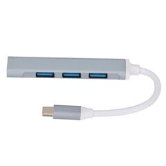 USB C -keskitin 4 in 1 High Speed, kevyt kannettava USB-telakointiasema näppäimistötulostimelle matkapuhelin tablettiharmaa hinta ja tiedot | Tablettien kotelot ja muut tarvikkeet | hobbyhall.fi